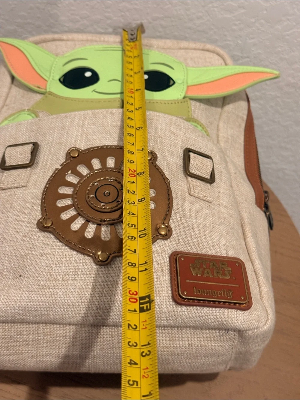 Star Wars The Child (Grogu) Beige Canvas Backpack with‎ Green Accent